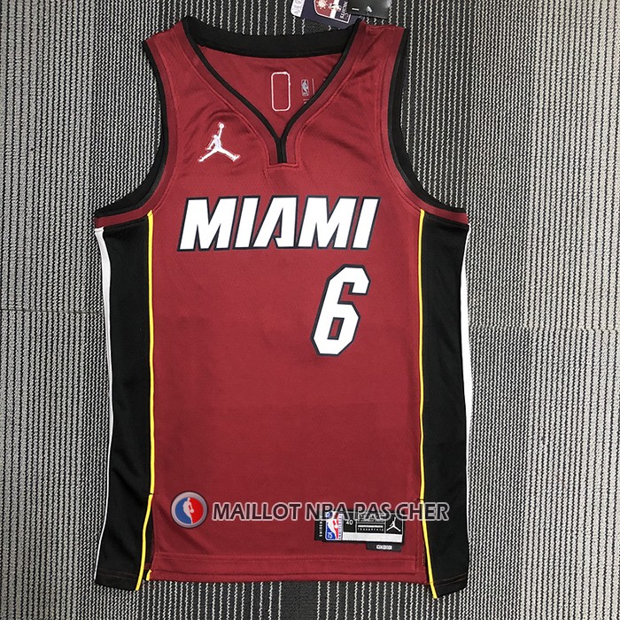 Maillot Miami Heat LeBron James NO 6 Statement 2020-21 Rouge